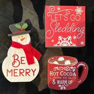 Festive Red Holiday Decor Set